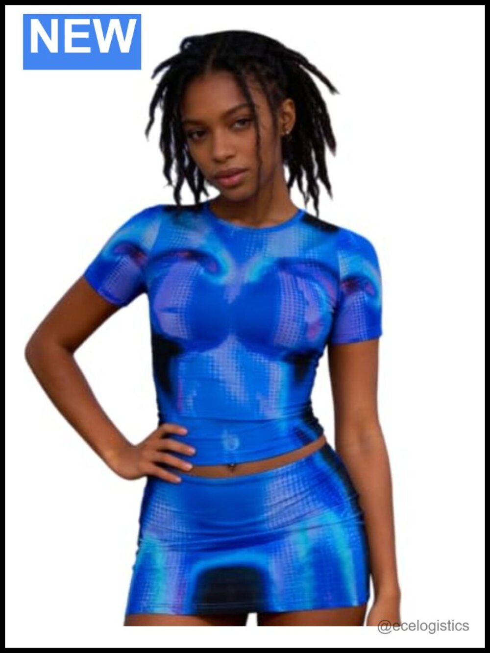 2 Piece Bodycon Crop Top Mini Skirt Set Polyester Spandex Club Party